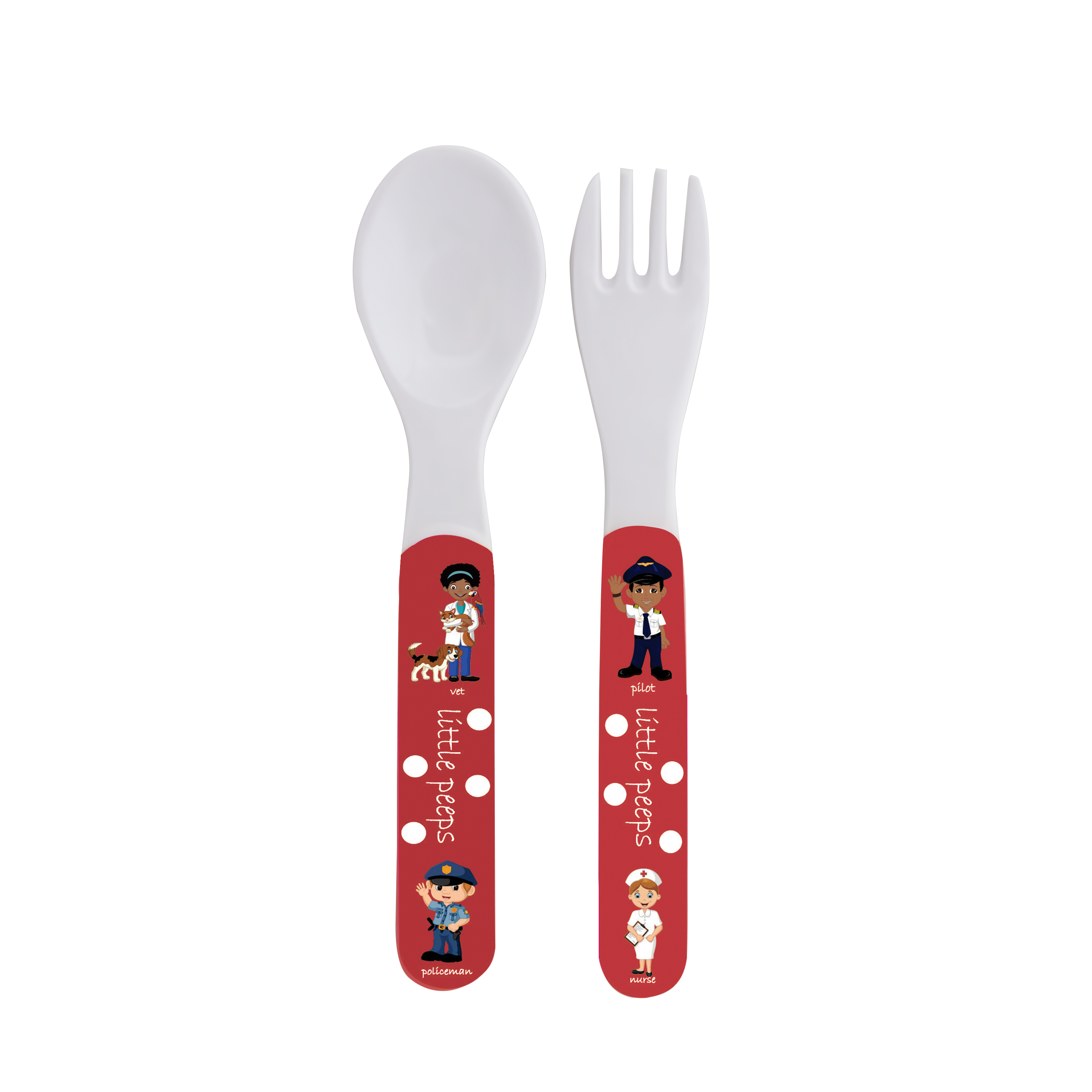 Home Classix Melamine “Little Peeps” Spoon & Fork Set 14cm