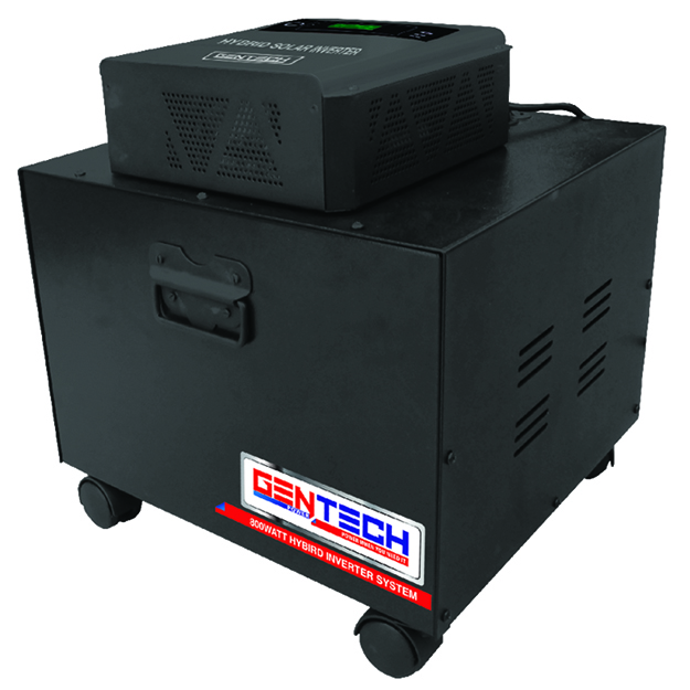 Gentech – Hybrid Inverter System – 1 x 100ah AGM Battery – 800w – Black