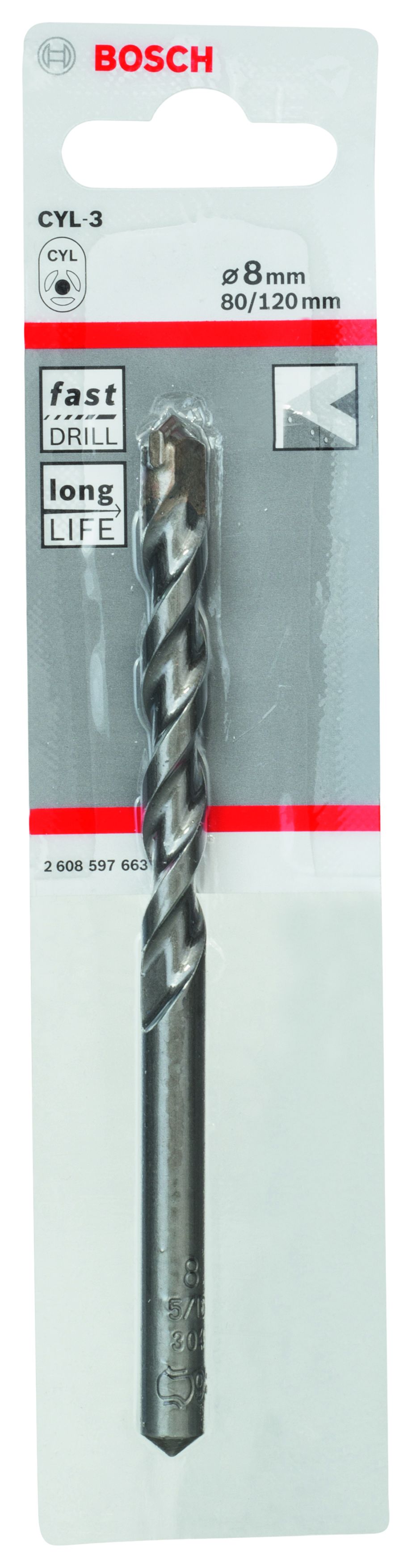 CYL-3 Concrete Drill Bit 8 x 80 x 120 mm, d 7,5 mm