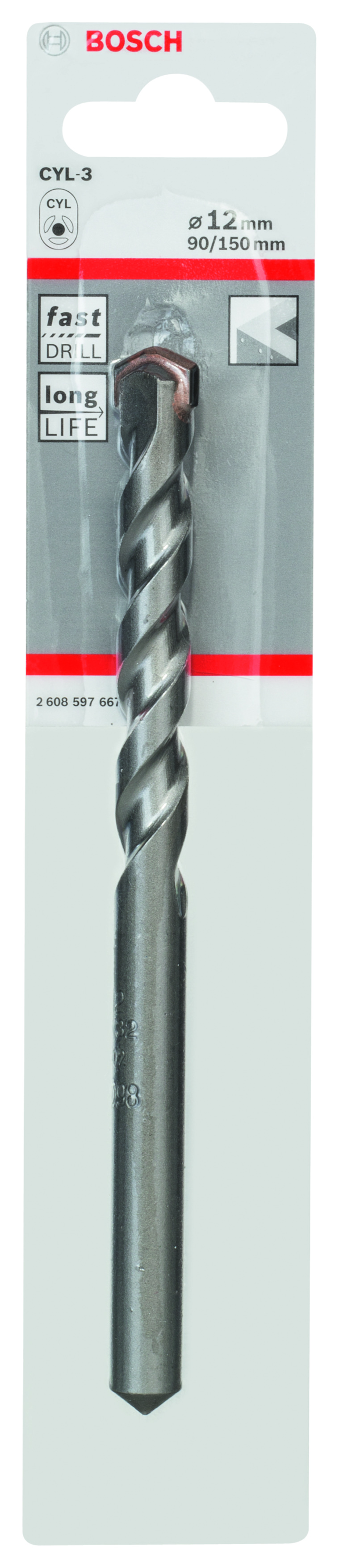 CYL-3 Concrete Drill Bit 12 x 90 x 150 mm, d 10 mm