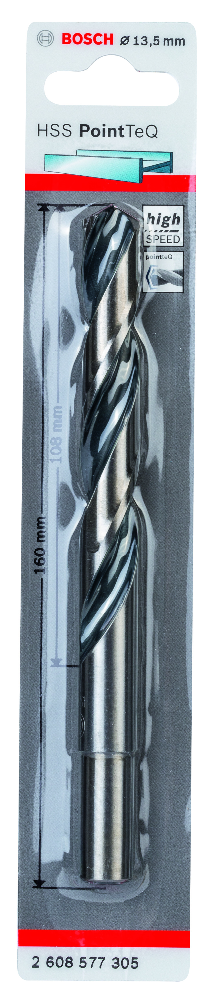 HSS Twist Drill Bit PointTeQ 13.5mm (reduced shank)