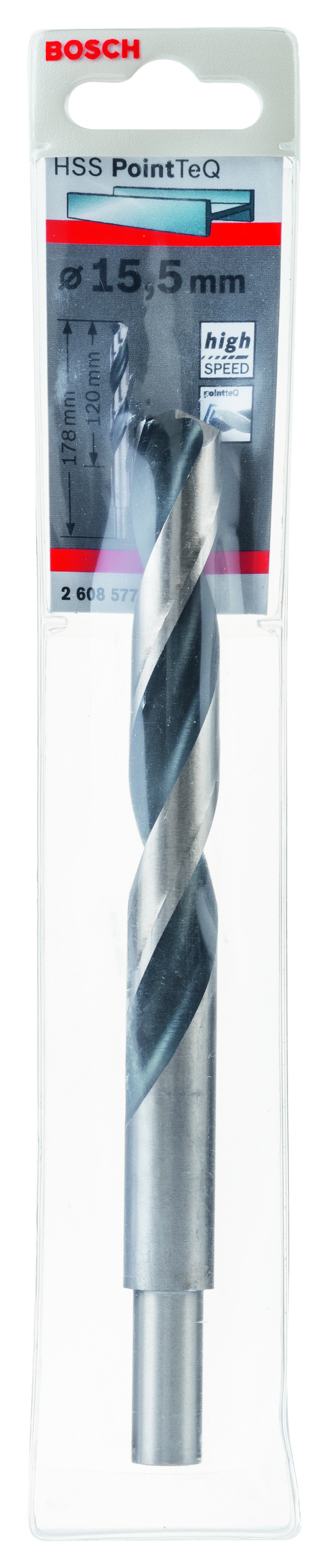 HSS Twist Drill Bit PointTeQ 15.5mm (reduced shank)