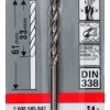 HSS-Co Metal Drill Bits, DIN 338 3 x 33 x 61 mm HSS-Co Metal Drill Bits, DIN 338 3 x 33 x 61 mm