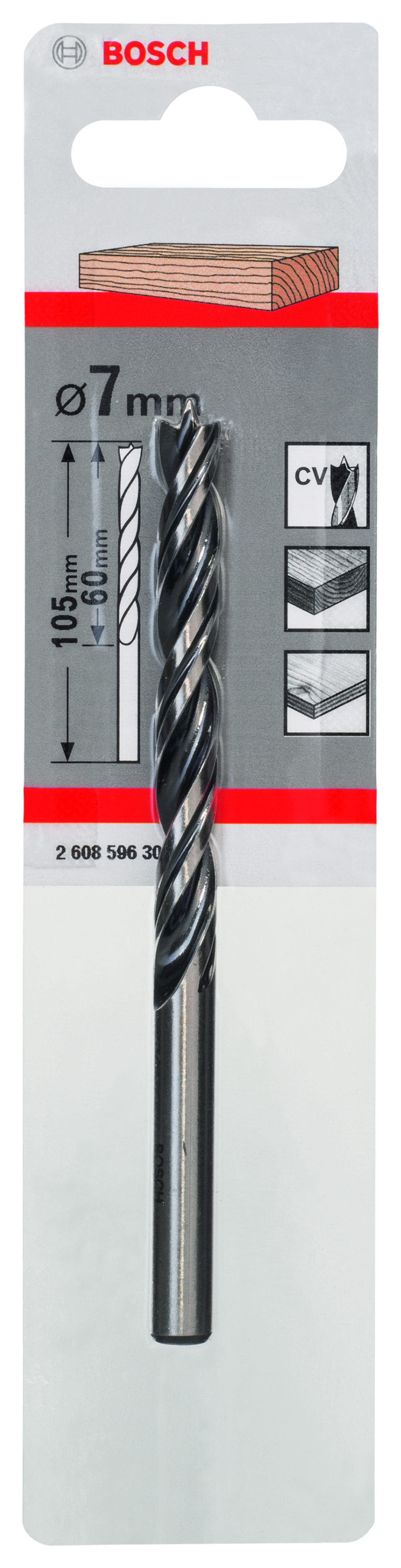 Standard Brad Point Drill Bit 7 x 69 x 109 mm, d 7 mm