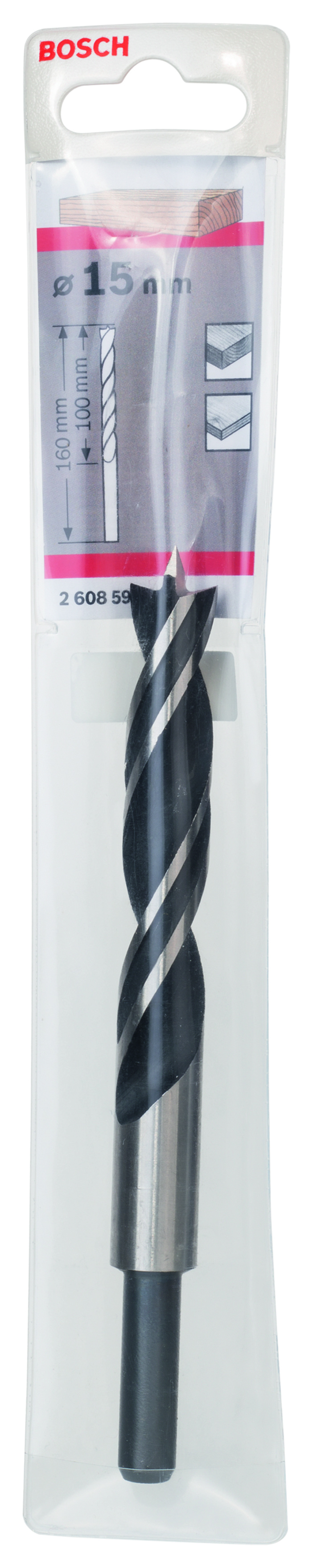 Standard Brad Point Drill Bit 15 x 100 x 160 mm, d 10 mm