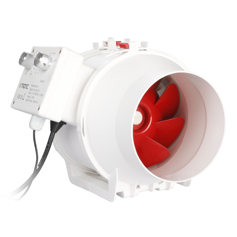 VTRONIC Temperature Control AC Inline Duct Fan 150mm / 6”