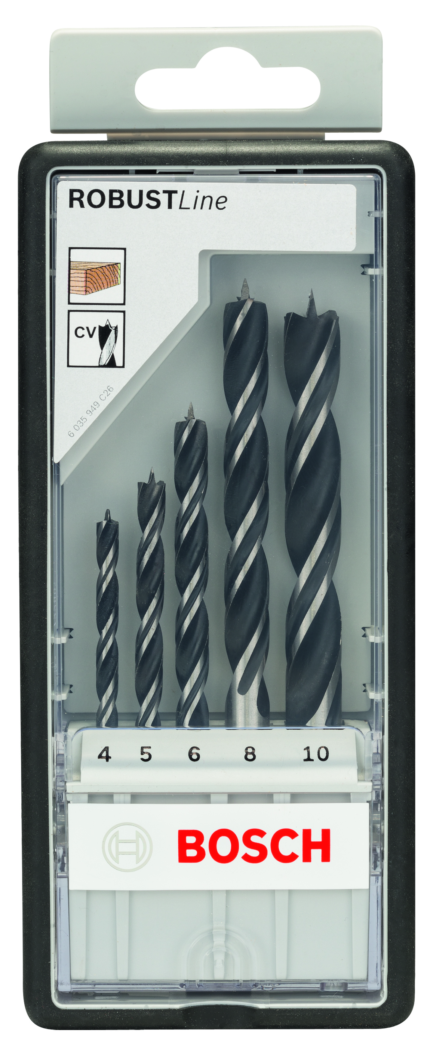 5- Piece Set Brad Point Drill Bit Robust Line