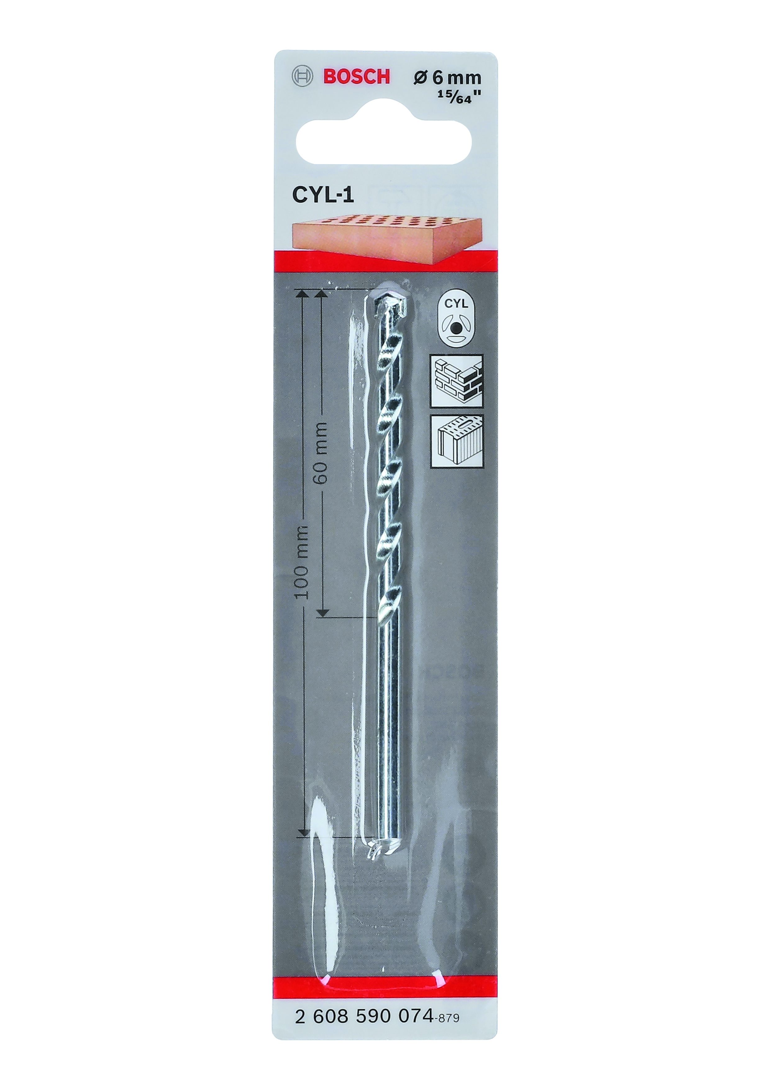 CYL-1 Masonry Drill Bit 6 x 60 x 100 mm, d 4,6 mm