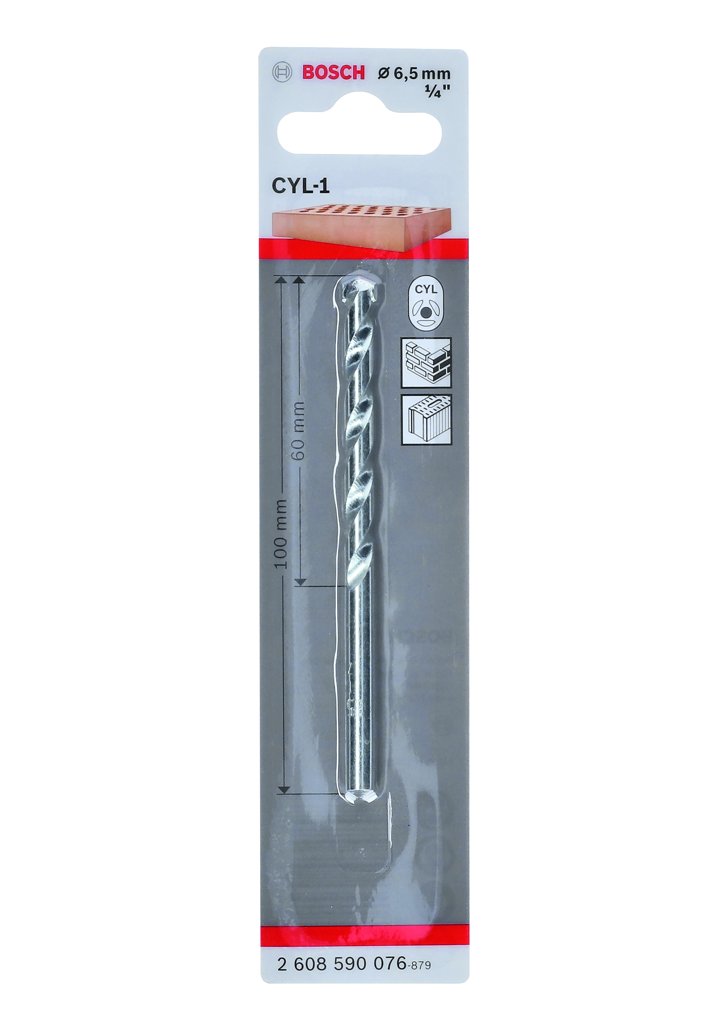 CYL-1 Masonry Drill Bit 6,5 x 60 x 100 mm, d 5,2 mm