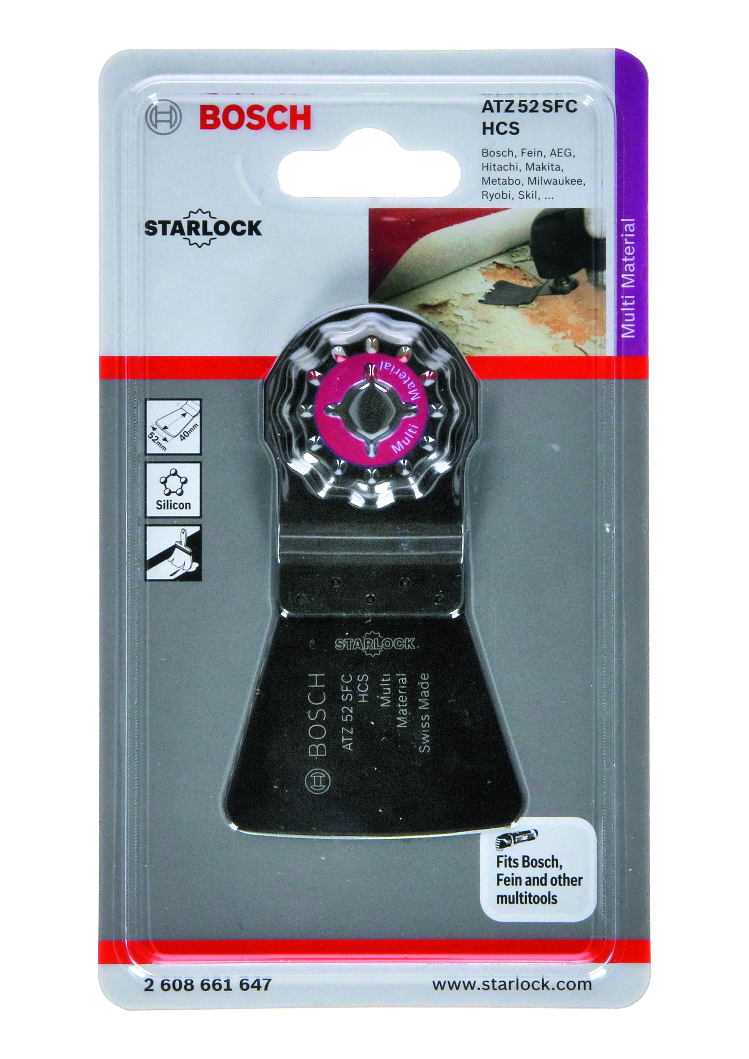 HCS Flexible scraper ATZ 52 SFC, flexible 38 x 52 mm