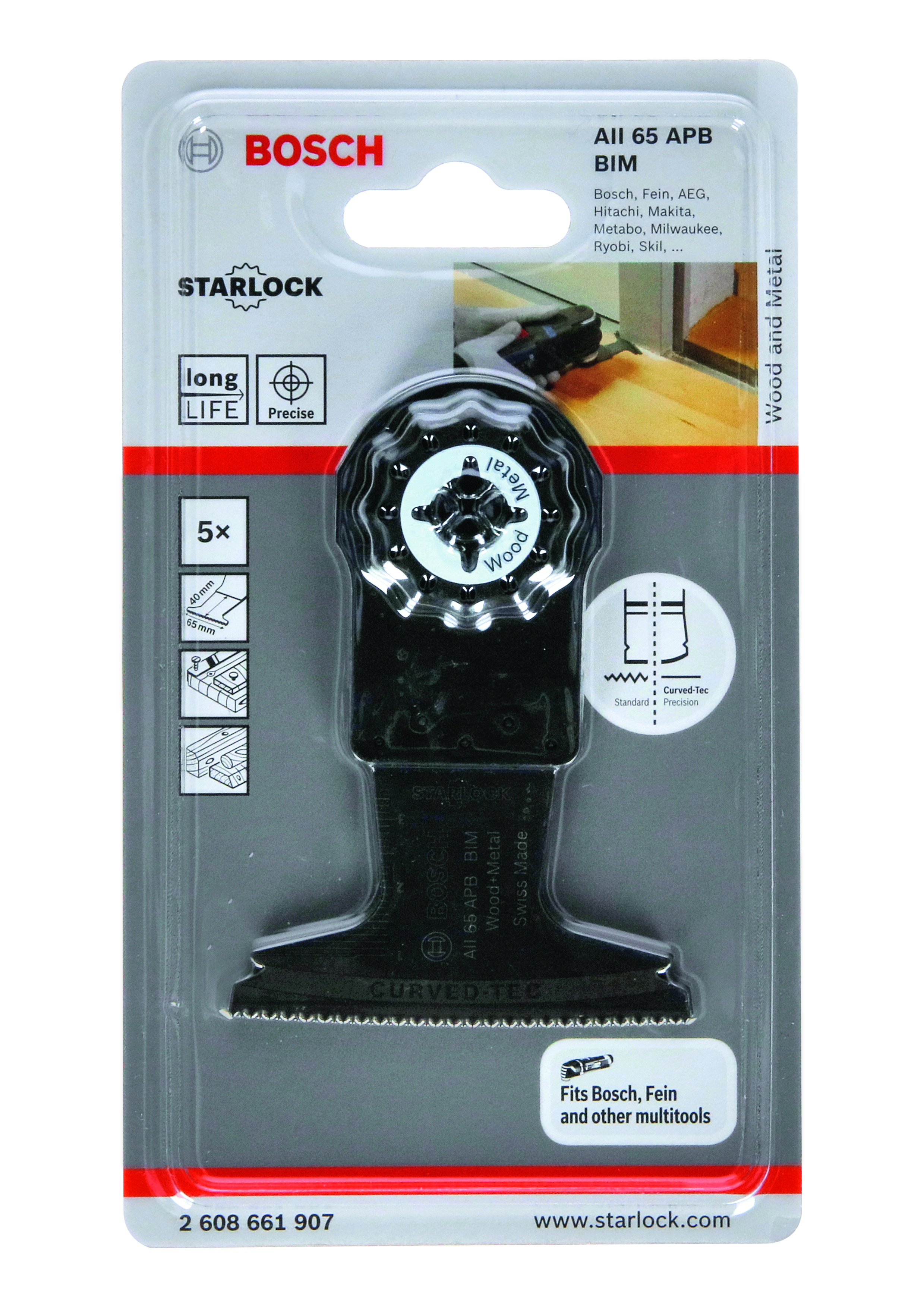 BIM Plunge cut blade AII 65 APB Wood and Metal 40 x 65 mm, 5 pc