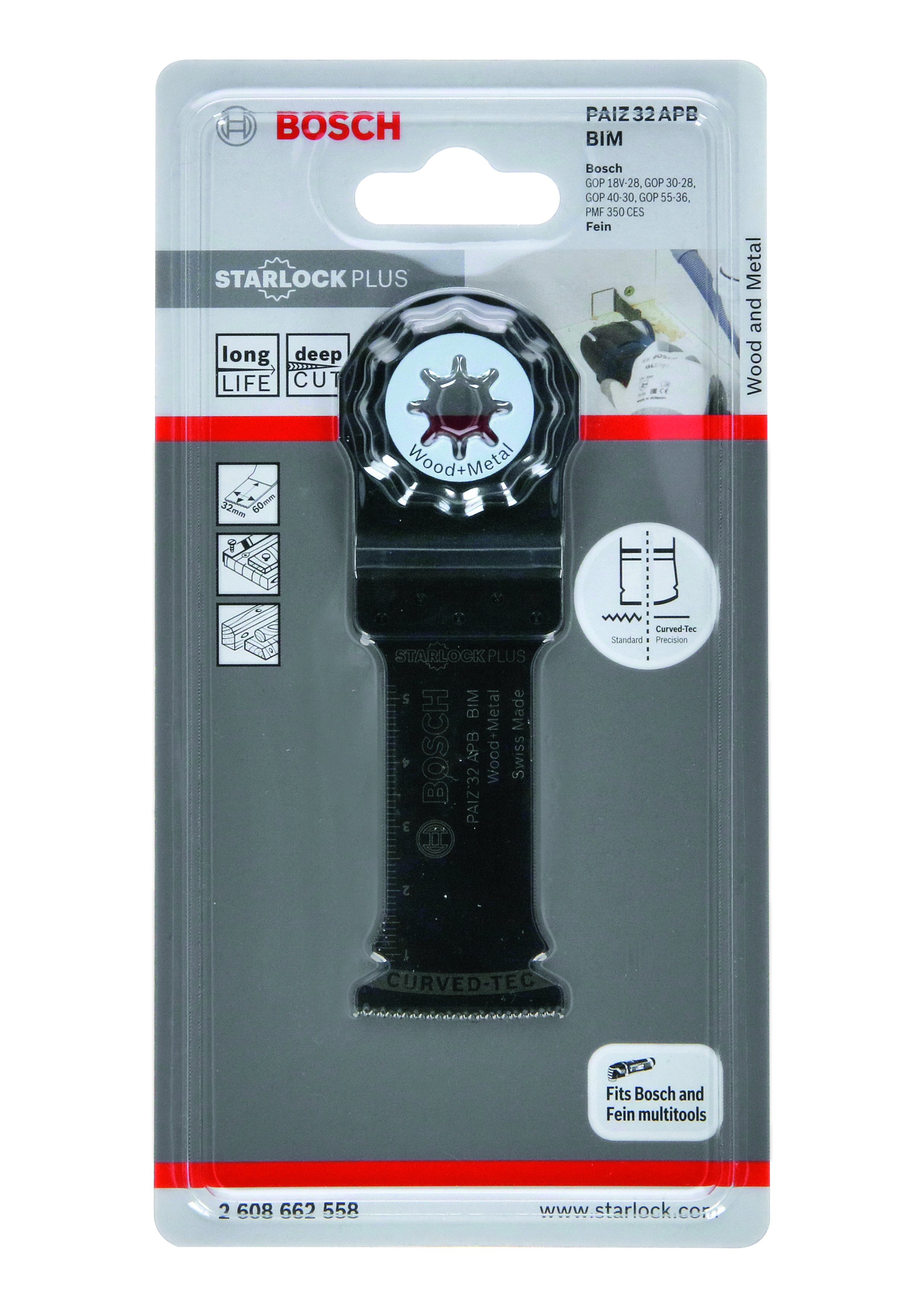 BIM Plunge cut blade PAIZ 32 APB Wood and Metal 60 x 32 mm