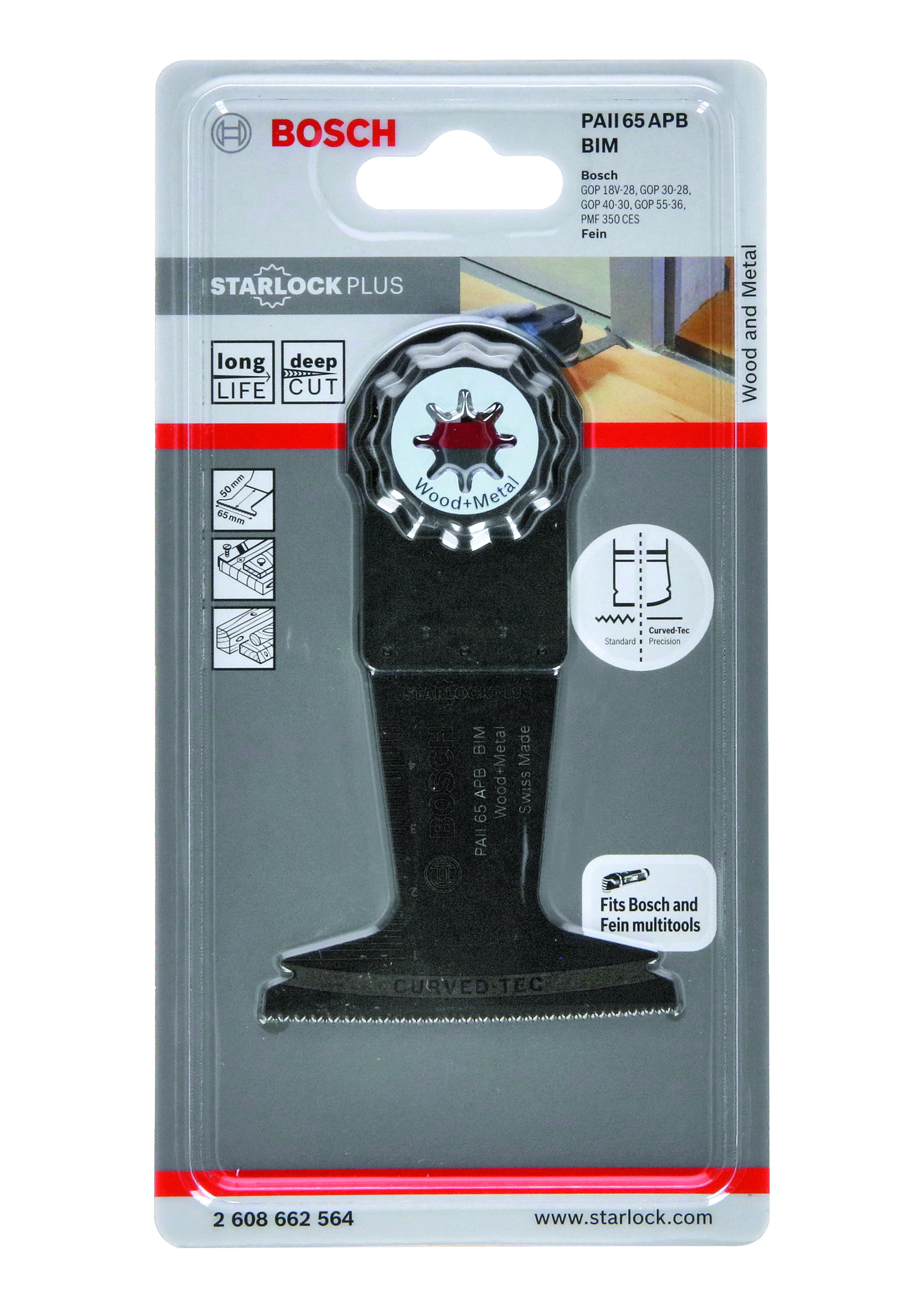 BIM Plunge cut blade PAII 65 APB Wood and Metal 65 x 50 mm