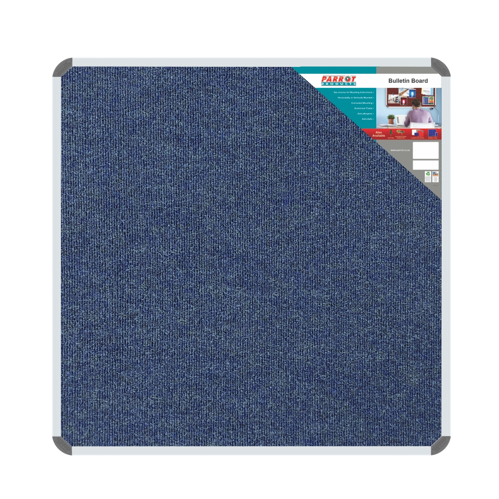 Parrot Products Bulletin Board Ribbed Aluminium Frame (900x900mm – Denim)