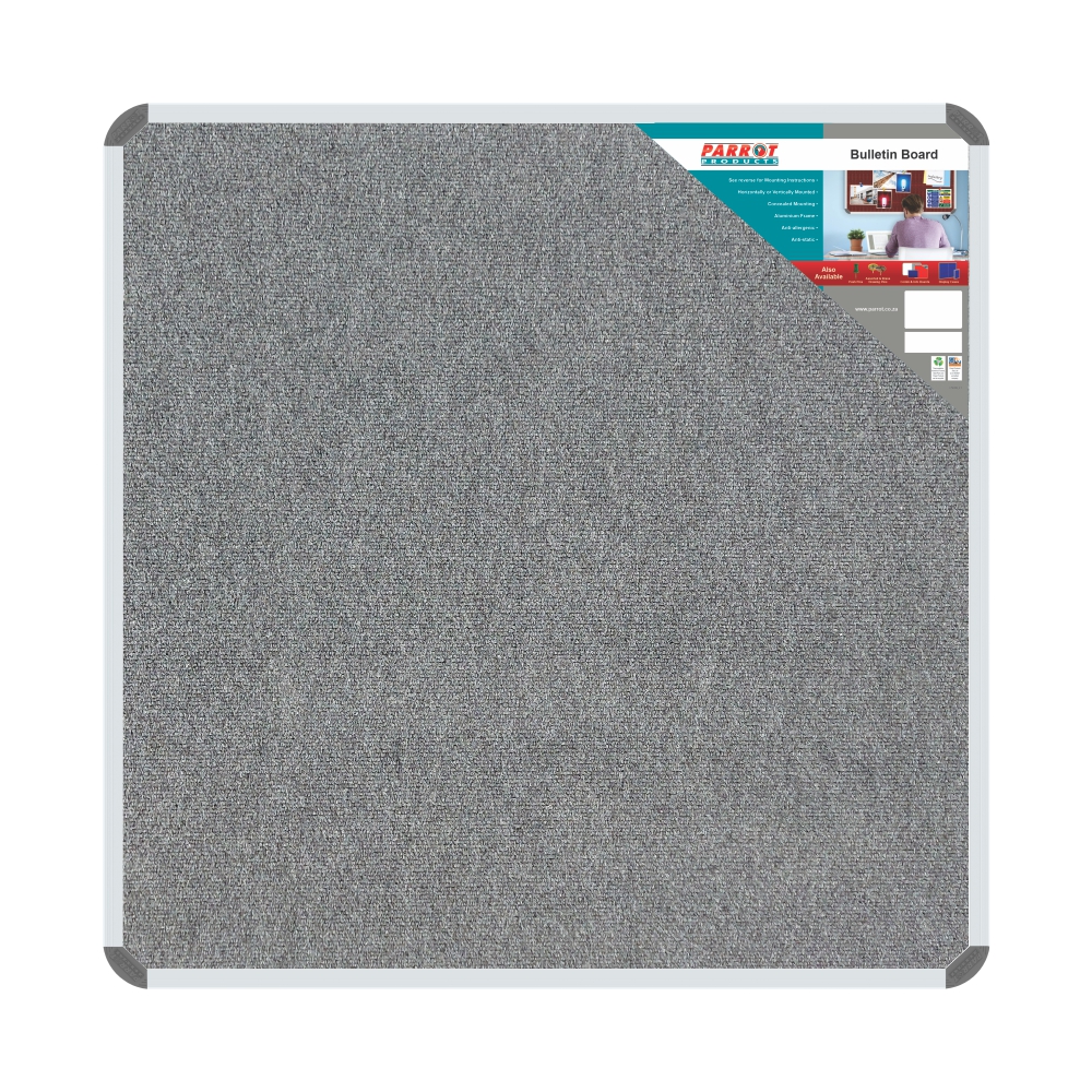 Parrot Bulletin Board Ribbed Aluminium Frame (1000x1000mm – Laurel)