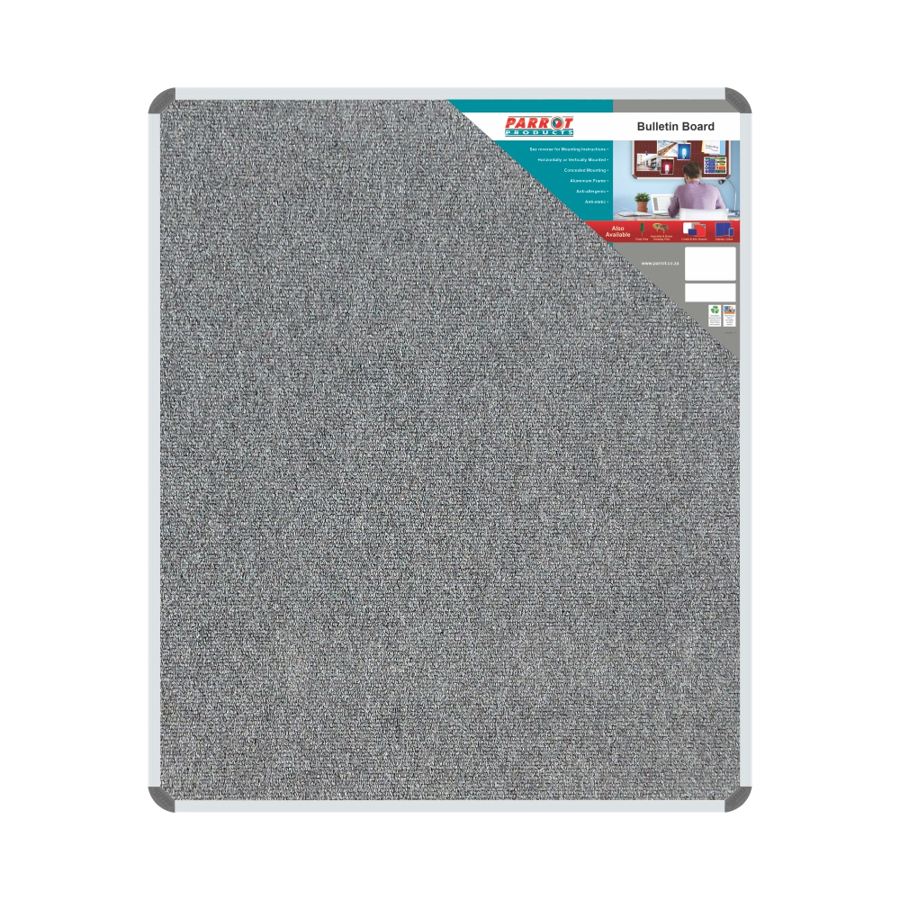 Parrot Bulletin Board Ribbed Aluminium Frame (1200x1000mm – Laurel)