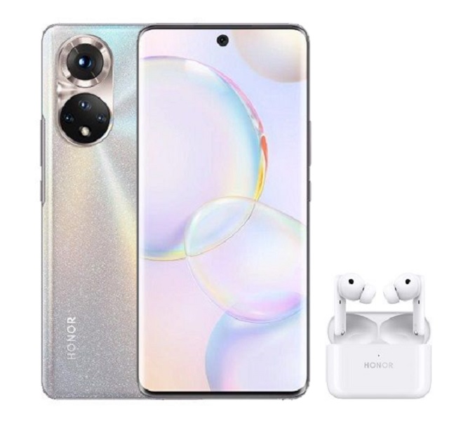 HONOR 50 5G 256GB Dual Sim – Frost Crystal Bundled with HONOR Otter Earbuds