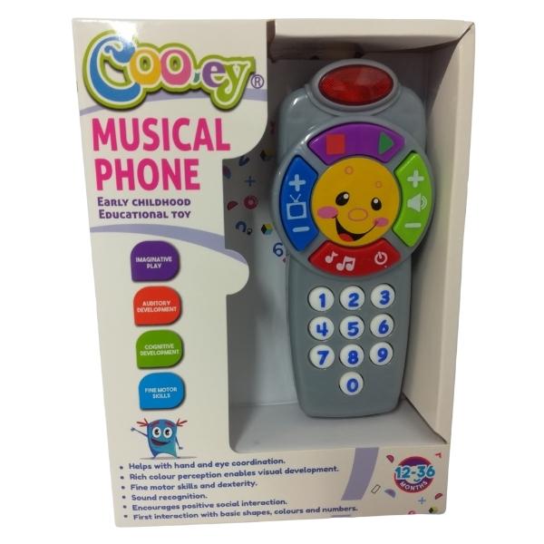 Source Direct – Musical Phone / Educational Baby Toy Phone – Grey
