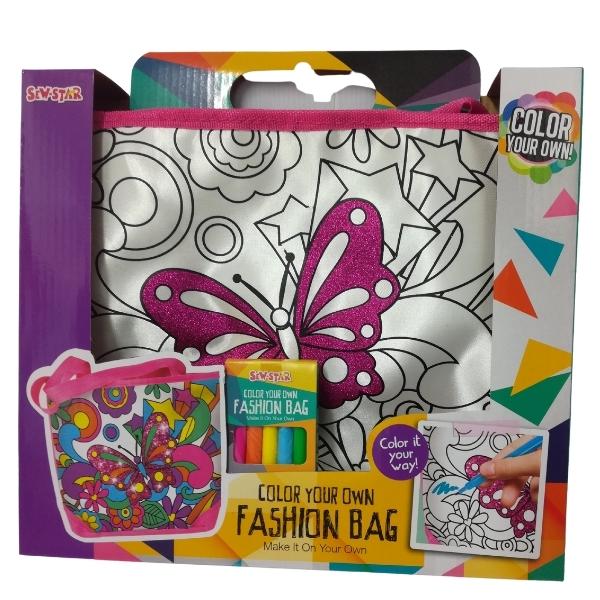 Source Direct- Tote Bag with Markers -DIY Arts & Crafts 28 x 24cm-Butterfly