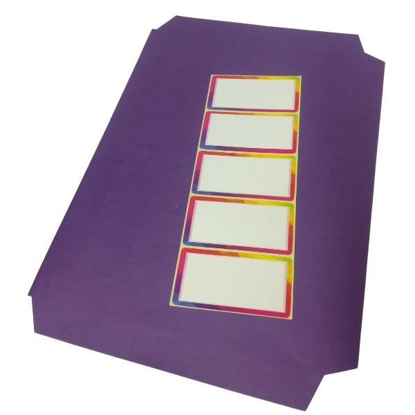 Source Direct – A4 Pre-Cut Book Cover Including 5Labels – 5 Covers (Purple)