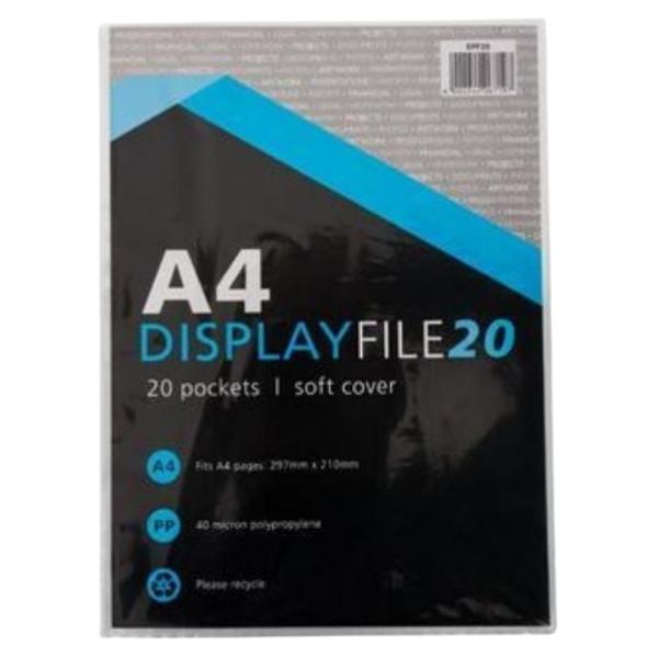 Source Direct – A4 Display File Soft Cover -Pack of 2 (20 Pockets Per Pack)