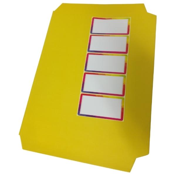 Source Direct – A4 Pre-Cut 5 Book Covers with 5 Labels – Pack of 3 (Yellow)