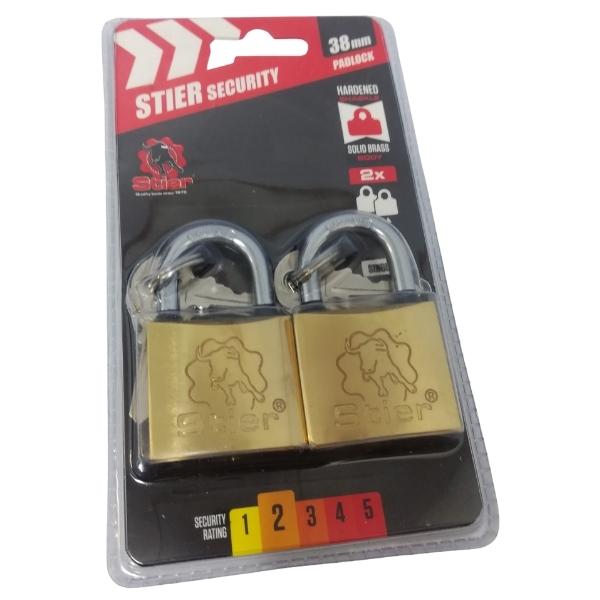Stier – Padlock / 2 x Padlocks with 6 x Keys – 38mm
