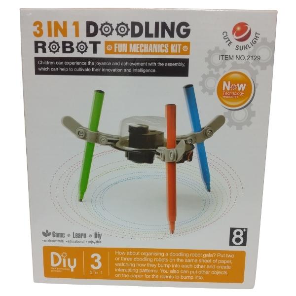 Source Direct – Doodling Robot (3-in-1) / Fun Mechanical Kit with Pens