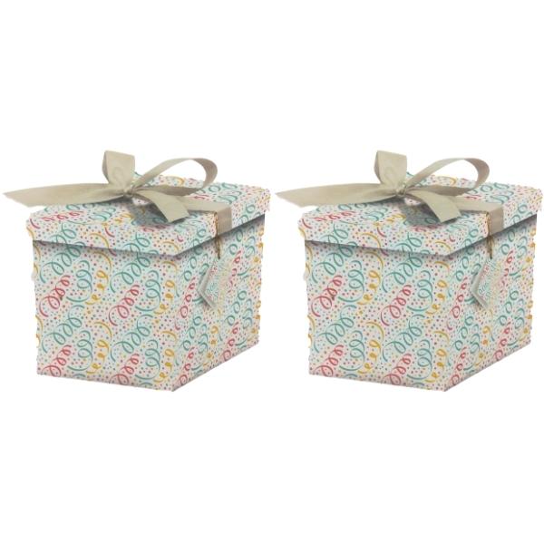 SourceDirect – Gift Box / Flat-Pack Large Gift Box – Pack of 2 (Ribbons)