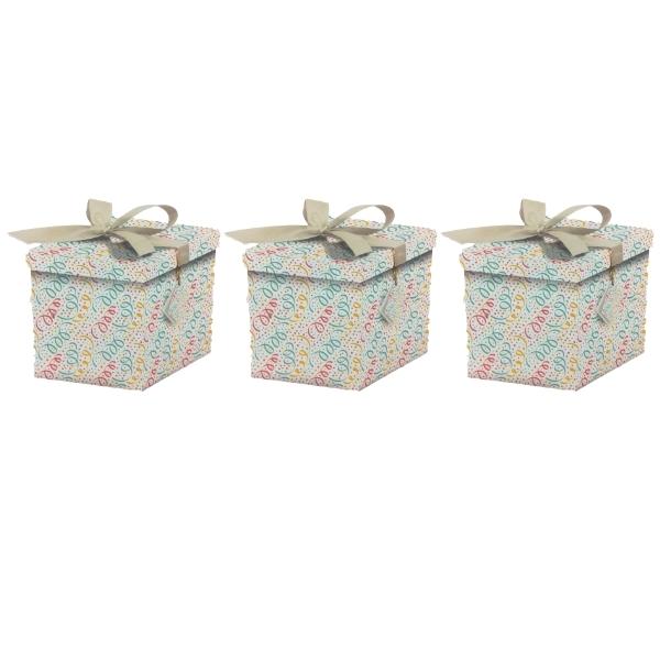 SourceDirect – Gift Box / Flat-Pack Large Gift Box – Pack of 3 (Ribbons)