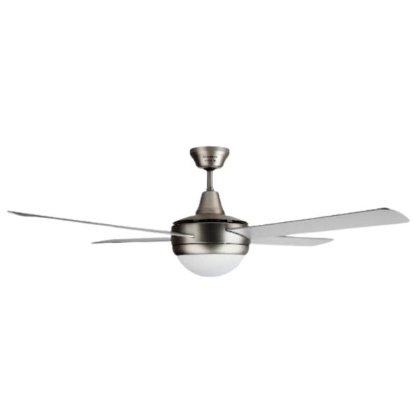 Taurus – Ceiling Fan with Remote Control – 4 Blade Steel – Silver (132cm)