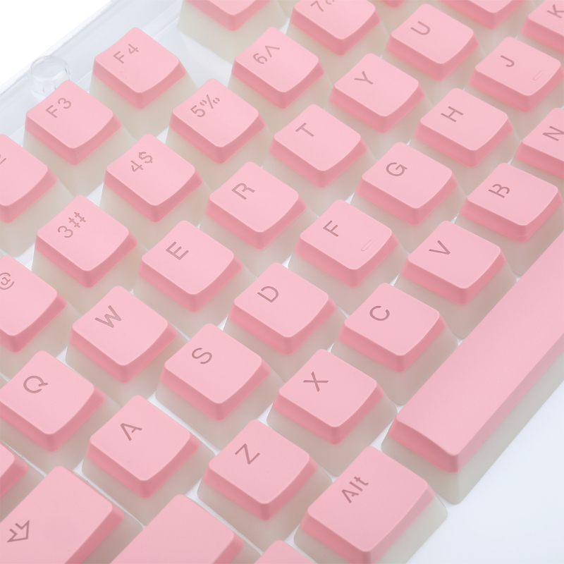 Redragon SCARAB Semi-Transparent Mechanical Keycaps – White – Pink