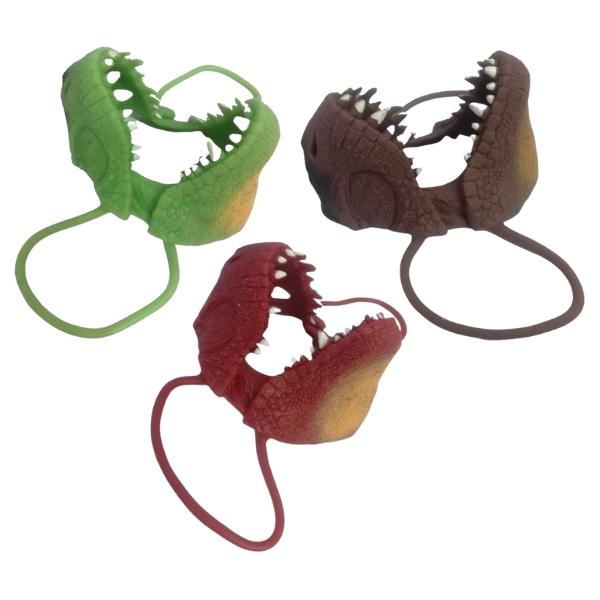 Source Direct – Dinosaur Mask – Rubber Mold – Pack of 3(Red, Brown & Green)
