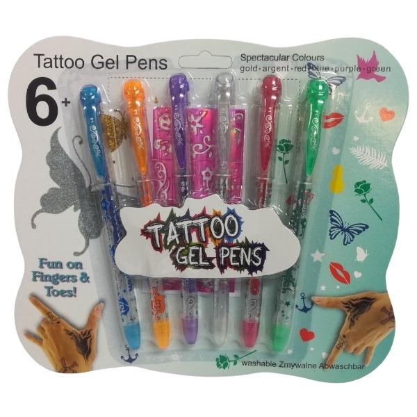 Source Direct – Tattoo Gel Pens (Assorted Colours) – 6 Piece