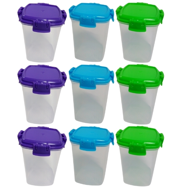 Home Connection – Mini Plastic Containers with Clip Lock – Pack of 9(138ml)