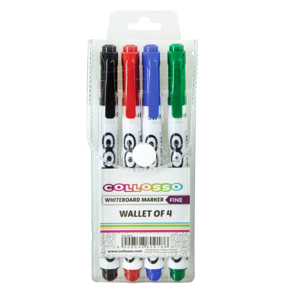 Collosso Slim Whiteboard Marker Fine Wallet of 4