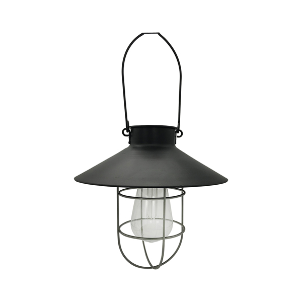 Eurolux – Black and silver Solar rechargeable hanging lantern