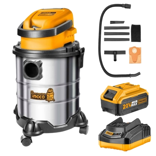 Ingco – Vacuum Cleaner 20V, 2.0Ah Battery and Intelligent Charger