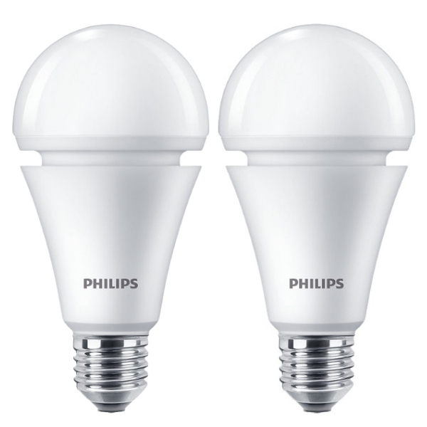 Philips – LED Lamp / Bulb A67 E27 3000K 7.5W Warm White – Pack of 2