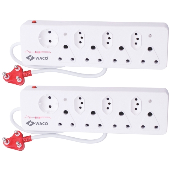 Waco – 8 Way Multiplug with Surge Protection and Shutters – Pack of 2