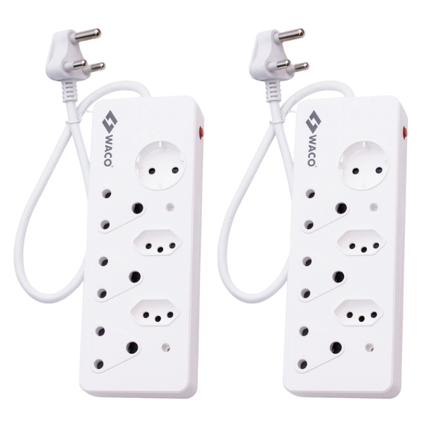 Waco – 6 Way Multiplug with Shutters – Pack of 2