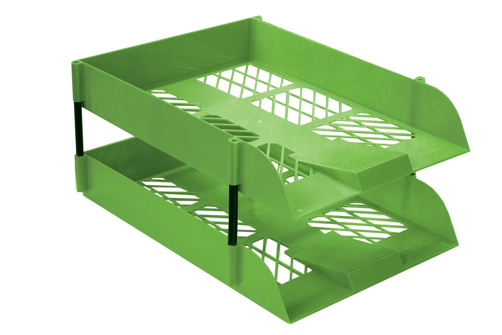 Treeline Desk Letter Tray Set 2 Tier – Lime Green