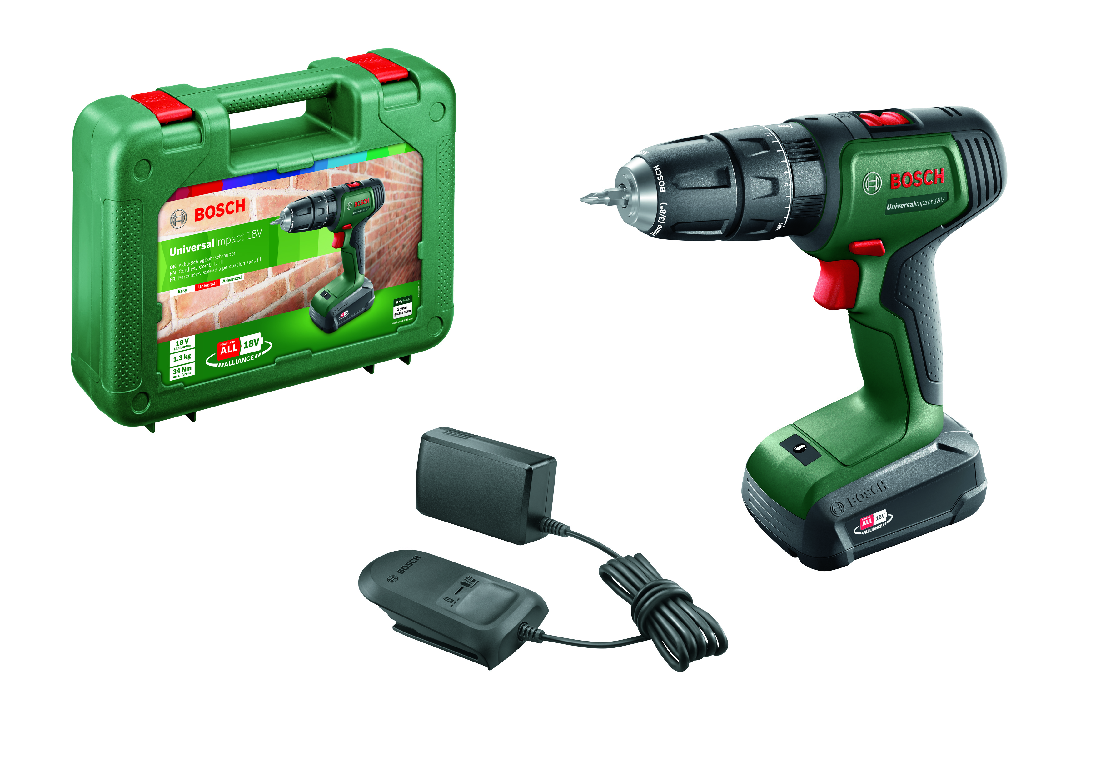 Bosch 18V Cordless Impact Drill (Model: UniversalImpact 18V (1x Bat.))