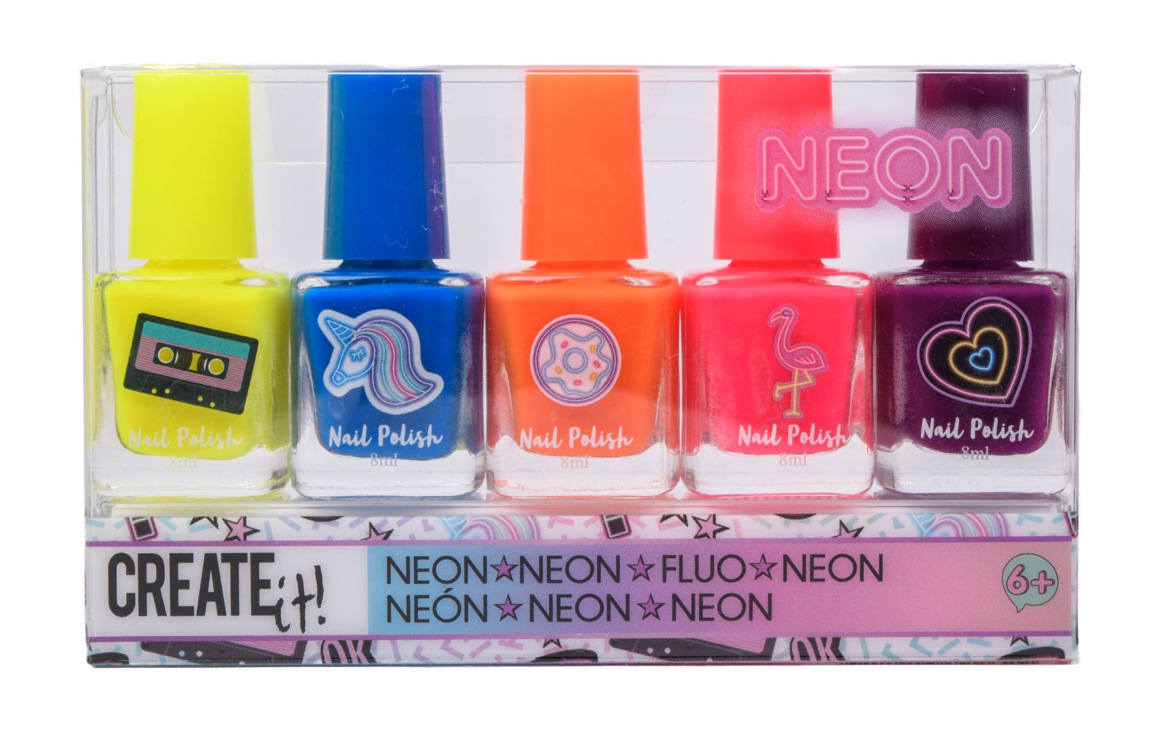Create It! Neon Nail Polish – 5 Pack