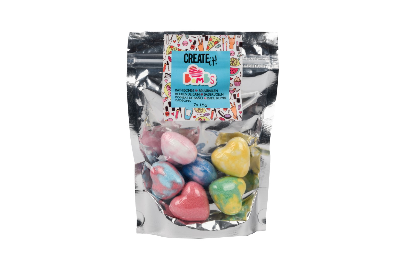 Create It! Bath Bomb Mini Hearts – 7 Pack
