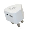 PowerUp 20W Dual Port Type C & USB 3 Prong Wall Charger – White PowerUp 20W Dual Port Type C & USB 3 Prong Wall Charger – White