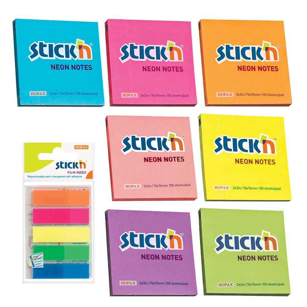 Stick ‘n Neon Notes and Film Index Tab Variety Pack