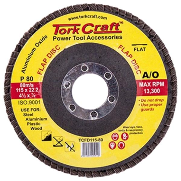 Tork Craft – Flap Sanding Disc 115mm 80 Grit – Pack of 10