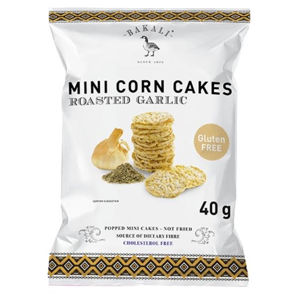 BAKALI – Mini Corn Cakes 40g – Roasted Garlic
