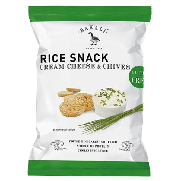 BAKALI – Mini Rice Snack 40g – Cream Cheese & Chives